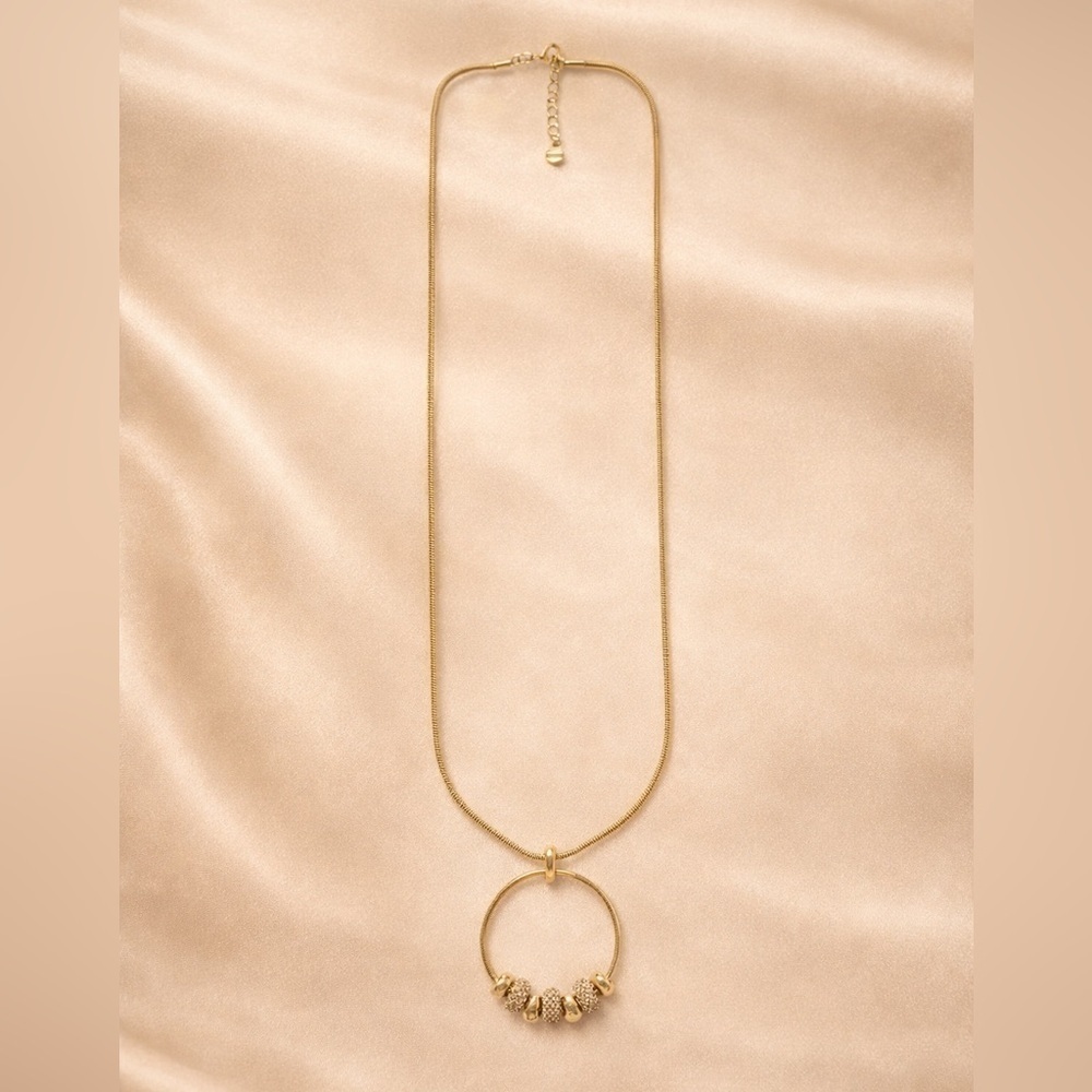 Modern Circle Long Pendant Necklace - Picture 1 of 3